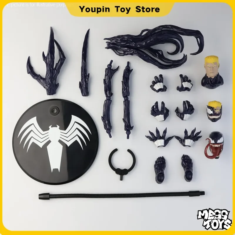 NEW Mess Toys Venom Lethal Neighbor Spider Man Symbiotic Black Suit Messtoys Spiderman Anime Action Figure Model Doll Gifts Toys - view 6