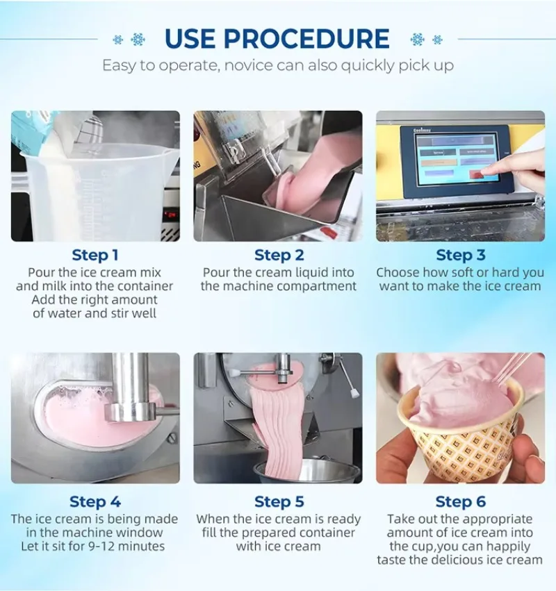 Low Invest Ice Cream Maker Gelato Machine Snack Machine Batch Freezer Gelato Machine