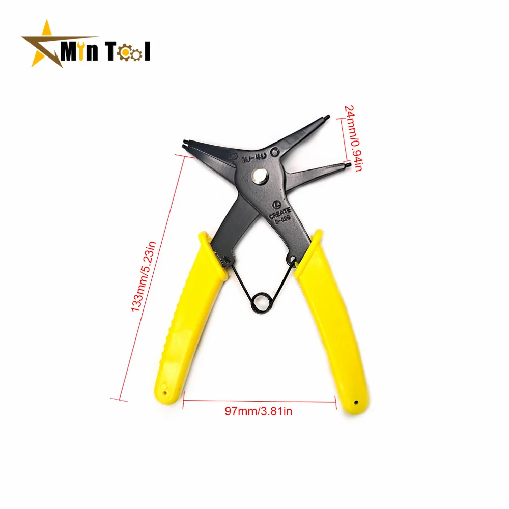 Multifunction 2 in 1 Snap Ring Plier 4 Way Type Circlip Pliers Hand Tool for Electrician Repair Tool