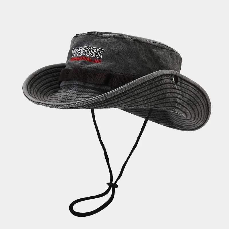 2024 Spring Cotton Letter Embroidery Pattern Bucket Hat Fisherman Hat Outdoor Travel Sun Cap For Men And Women