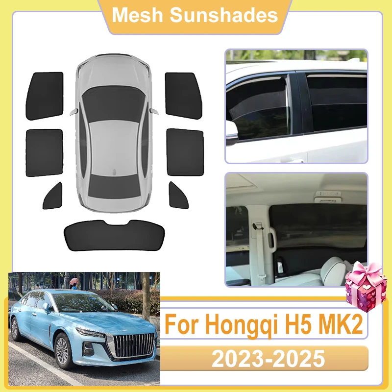 

For Hongqi H5 Accessories Ousado MK2 2023 2024 2025 Car Window SunShades Covers light Shield Anti UV Net Sun Baffle Parasol Mesh