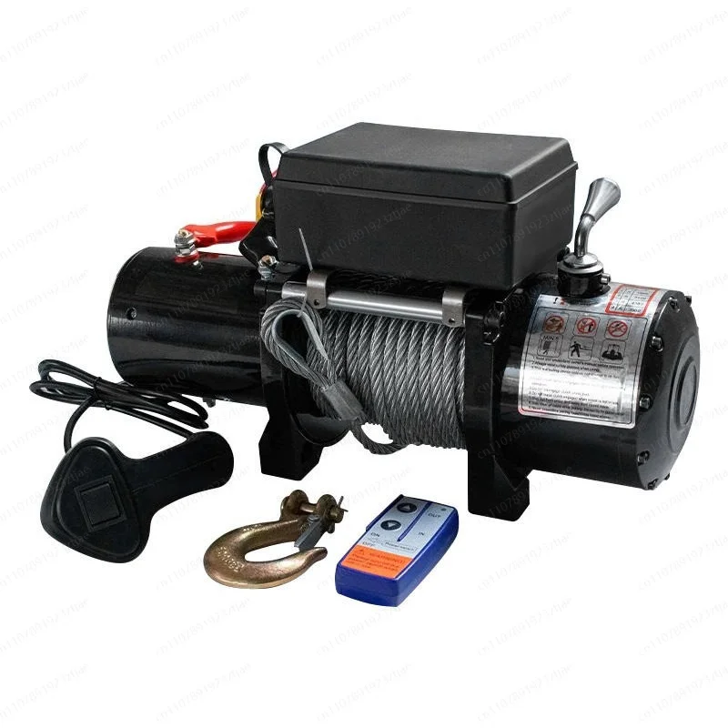 12V Electric Winch with Wireless Remote, Portable Off-Road Recovery Hoist for Truck SUV ATV Self-Rescue