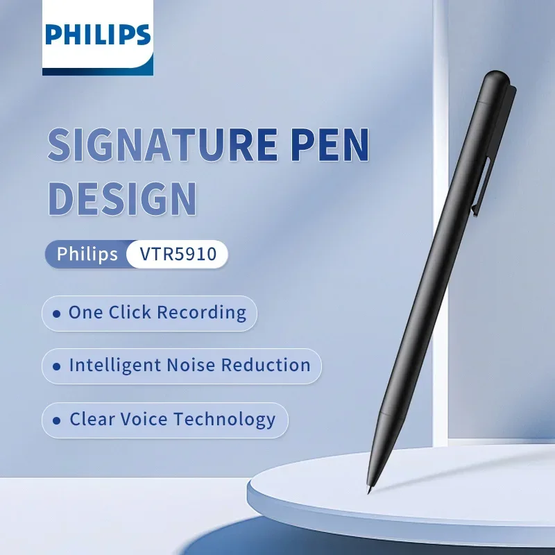 Philips VTR5910 Portable Digital Voice Recorder Replaceable Refill One-click Recording Recorder Pen for Teaching Meetings Record