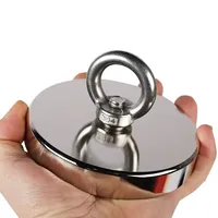 D90 Super Strong Fishing Magnet Heavy Duty Powerful Neodymium Magnet N52 with Countersunk Hole Eyebolt for Salvage Magnetic Pot