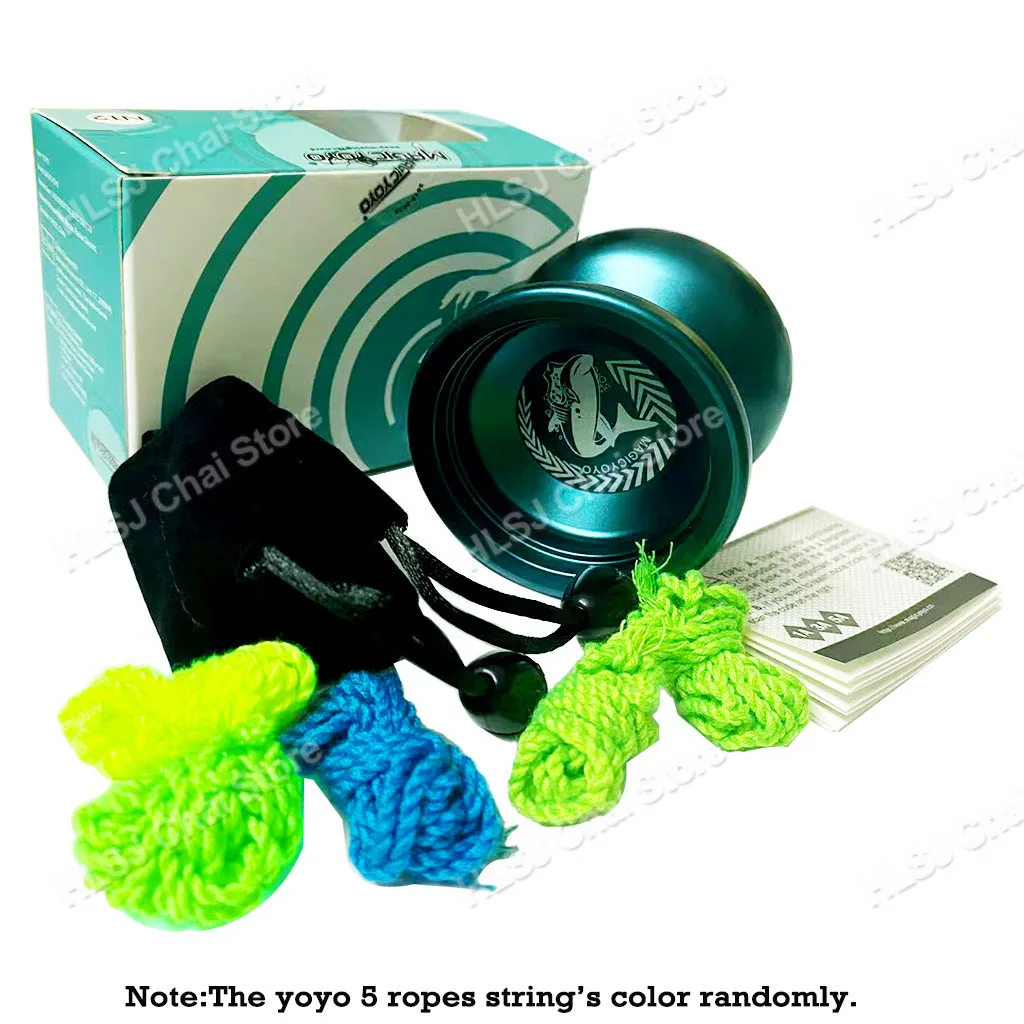 MAGICYOYO N12 Shark Metal Yoyo Unresponsive Bearing Yoyo Ball with 5 Ropes Sand Blasted Finish WorkmanshipYoyo Gift Toys