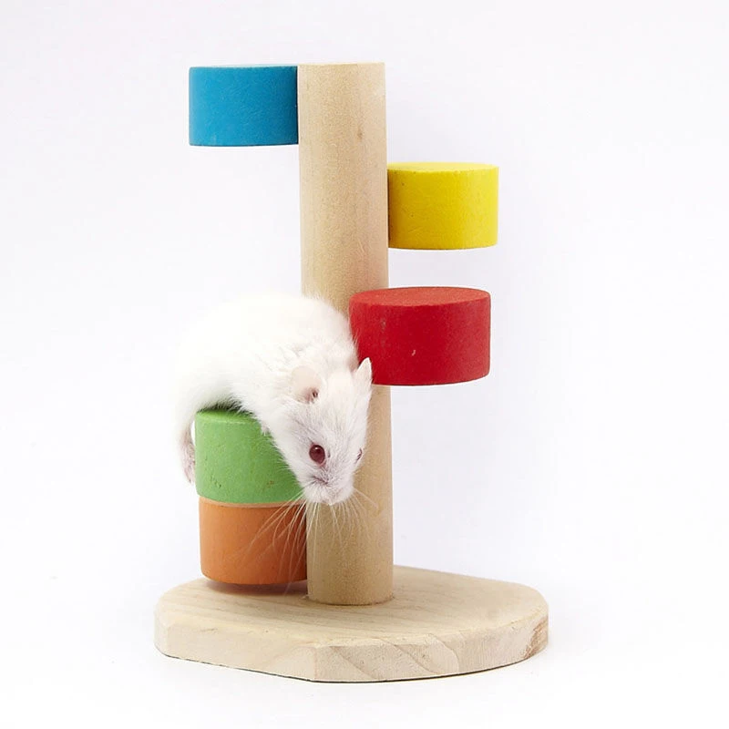 

Funny Natural Wooden Colorful Cloud Ladder Hamster Toy Ladder Bridge For Small Pet Toys Climbing Exercise Small Animals Supplies