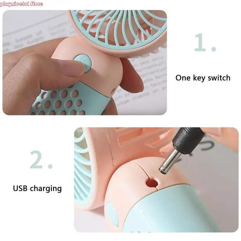 E8BA tragbarer USB -wiederaufladbarer Mini -Handheld -Fan für Studenten Freien Freien Stille Operations