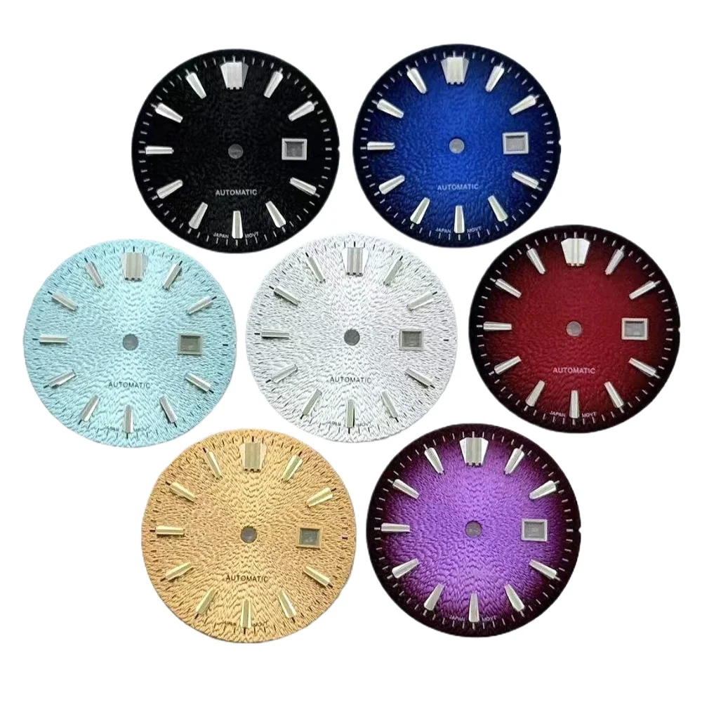 NH05 Woman Dials 24.5mm Watch Dial Fine lines Radial Texture Gradient For NH05 Automatic Movement Case Mod Parts