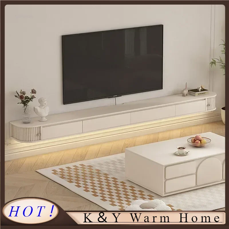 

Modern Living Room Furniture TV Stands Support Cabinet Wall-mounted Ultra-thin With Light For Luxury Narrow Articulated Base