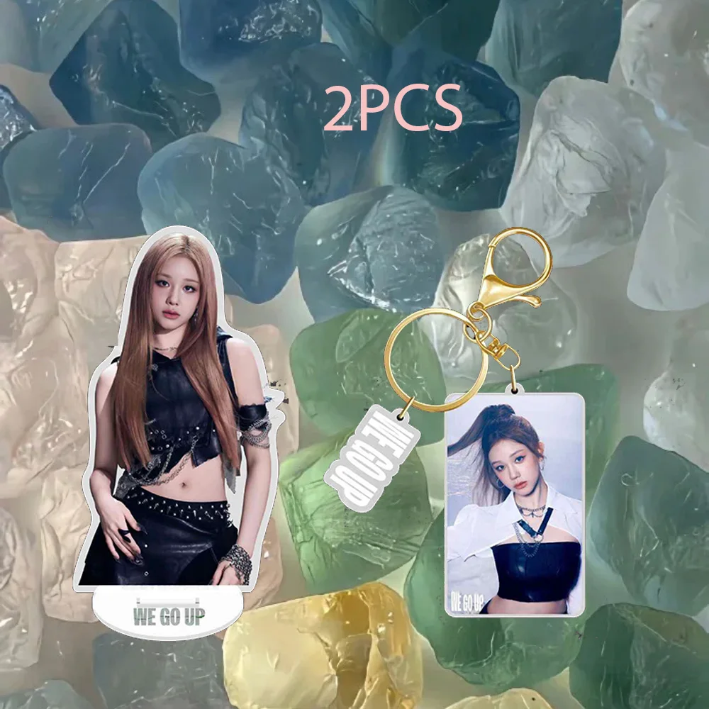 KPOP BABYMONSTER نحن نذهب 2 قطعة/المجموعة سلسلة مفاتيح مصنوعة من الأكريليك الدائمة الشكل عالية الجودة على ظهره كيرينغ مكتب الديكور ASA RUKA الهدايا