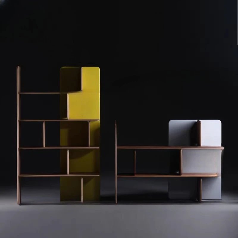 Black walnut bookshelf Nordic modern simple white oak bookcase multi-layer shelf study storage shelf