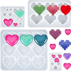 Forma Do Coração De Resina Epóxi Moldes, Molde De Fundição De Silicone, Colar Chaveiro, Pingente De Jóias Charme, Artesanato Fazendo Suprimentos