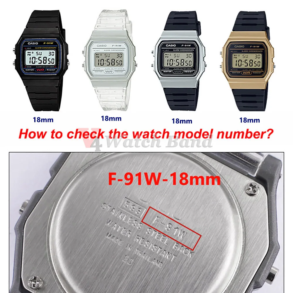 For Casio F91W W800H SGW400 F91W F84 F105/108 A158/168 AE1200 Silicone Watch Strap Waterproof Band Replace Wrist Bands Bracelet image 6