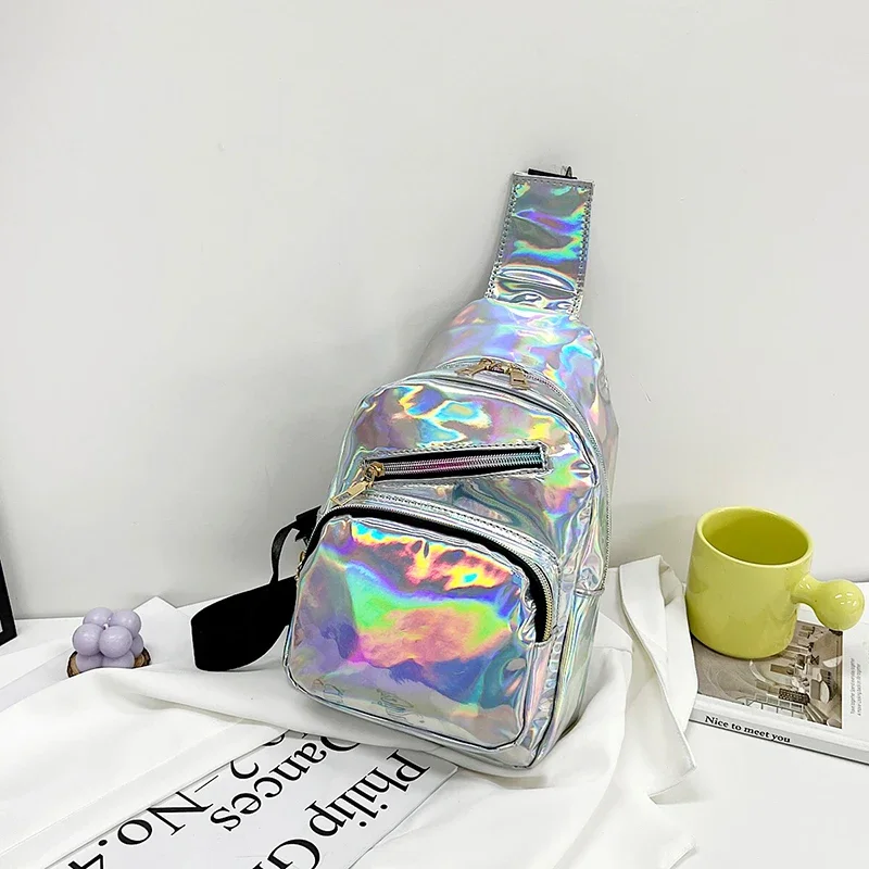 

Laser Paper Zipper 2025 Hot Selling Waist Packs Solid Color Versatile Casual Chest Bag Soft Neutral Style Designer Crossbody Bag
