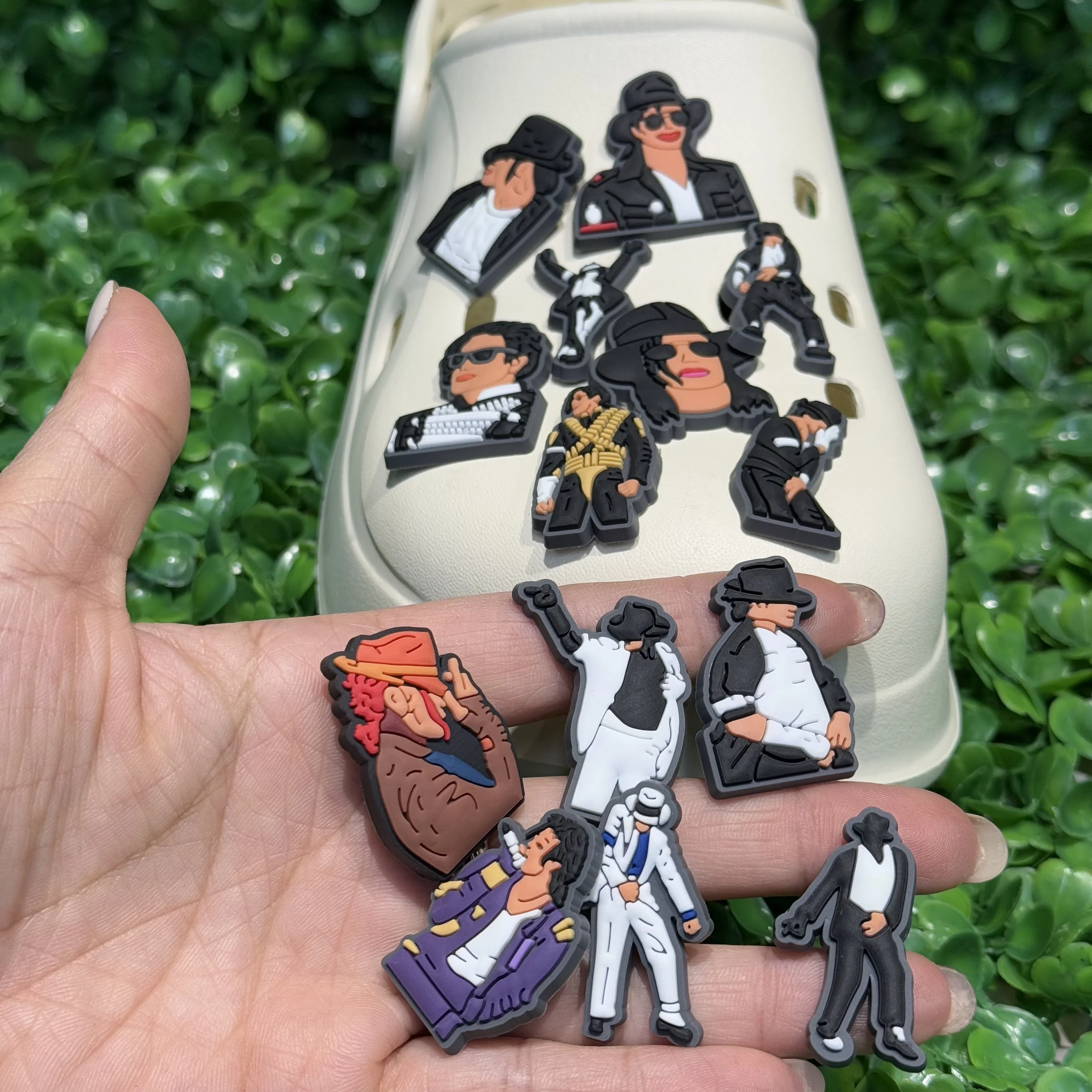 14pcs Michael Jackson Designer Style Shoe Charms DIY Garden Shoe Accessories Decorations for Man Kids Birthday Gift image 2