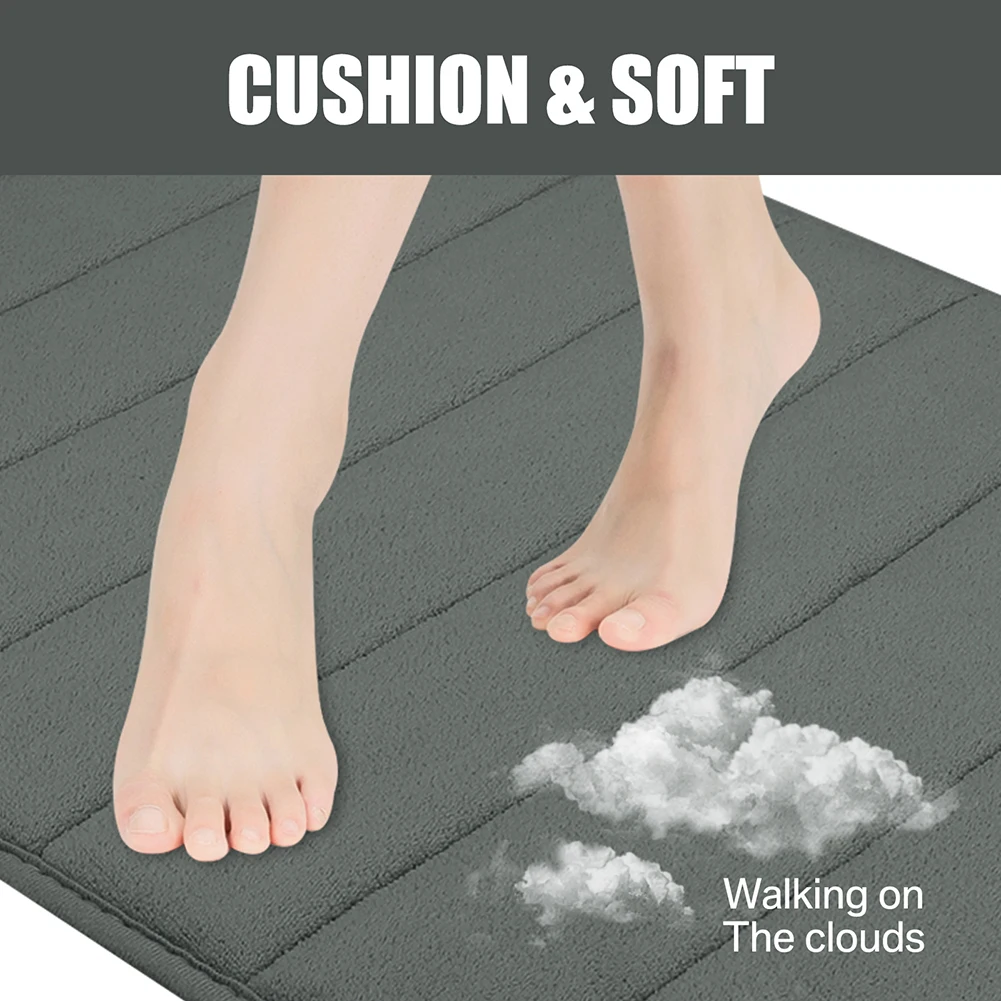 سجادة حمام من إسفنج الذاكرة، سجادة ماصة فائقة النعومة وغير قابلة للانزلاق، سجادة أرضية سريعة الجفاف وقابلة للغسل لملحقات الديكور المنزلي في حوض الاستحمام #4