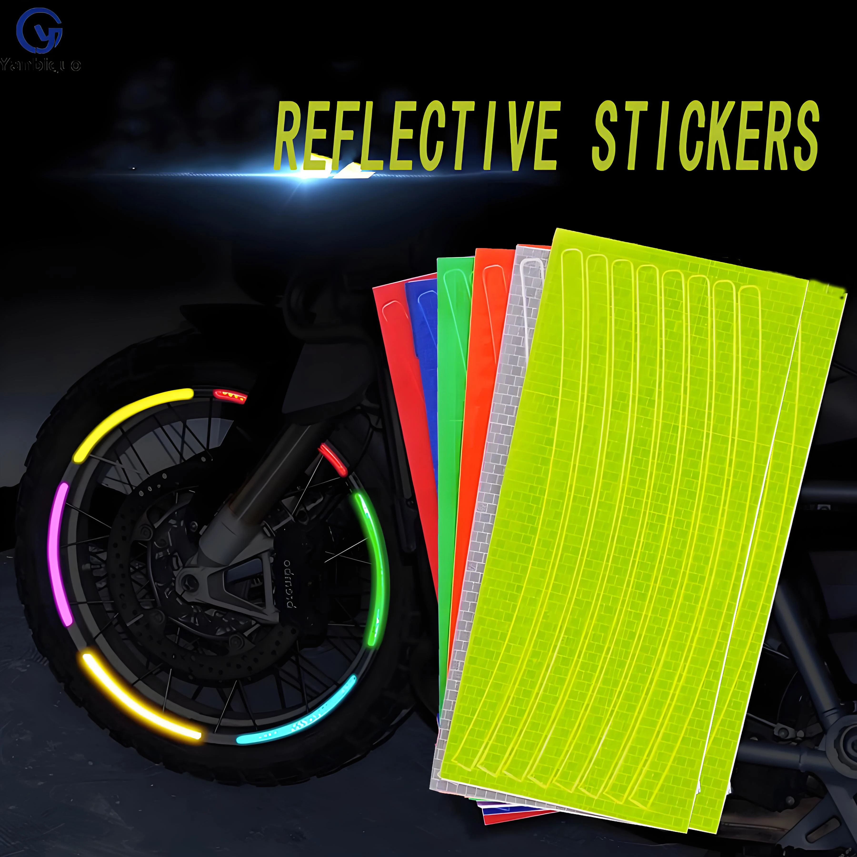 Reflective Tape Outdoor Safety Warning Lighting Sticker Waterproof Reflector Tape for Bicycle Car Motorcycle Rim Decoration 