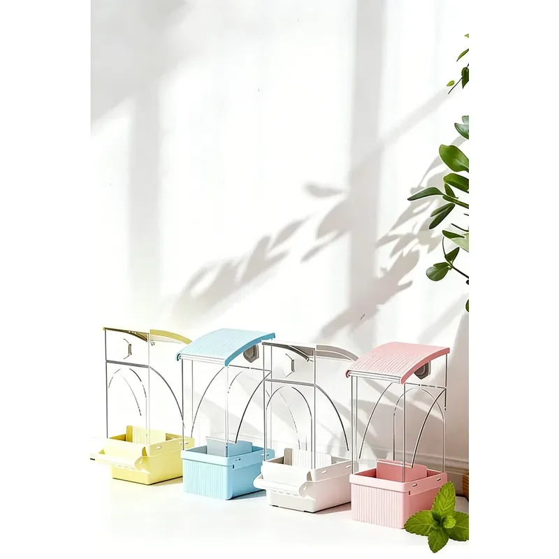 Transparent Rectangular Acrylic Bird Feeder Splash Proof Shell Automatic Eco Friendly Feeder Suitable For Parrots And Birds
