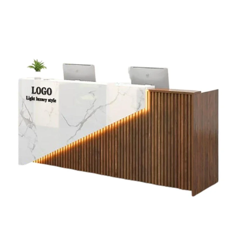 #Beauty Luxury Reception Desk Vintage Office Modern Reception Desk Display Salon Trendy Decoration Bancone Commercial Furniture