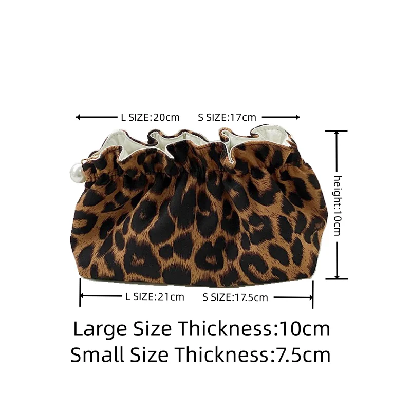 Mode Frauen Perle Reiß verschluss Make-up Tasche große Kapazität Toiletten artikel Reise veranstalter Beutel Damen Leopard gedruckt Make-up Taschen Geschenk – Detail 1