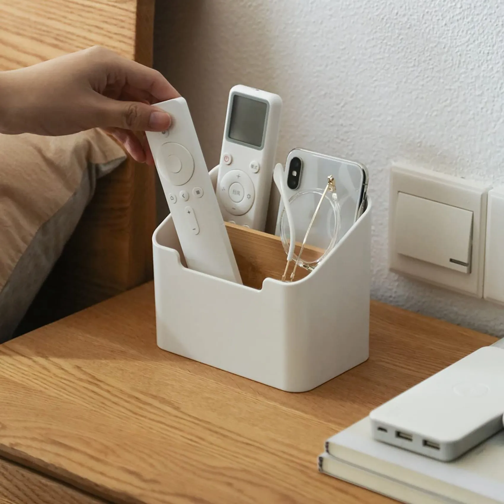 Remote Control Holder Desk Storage Organizer Box Container For Desk, Office Supplies, Home-Y41A