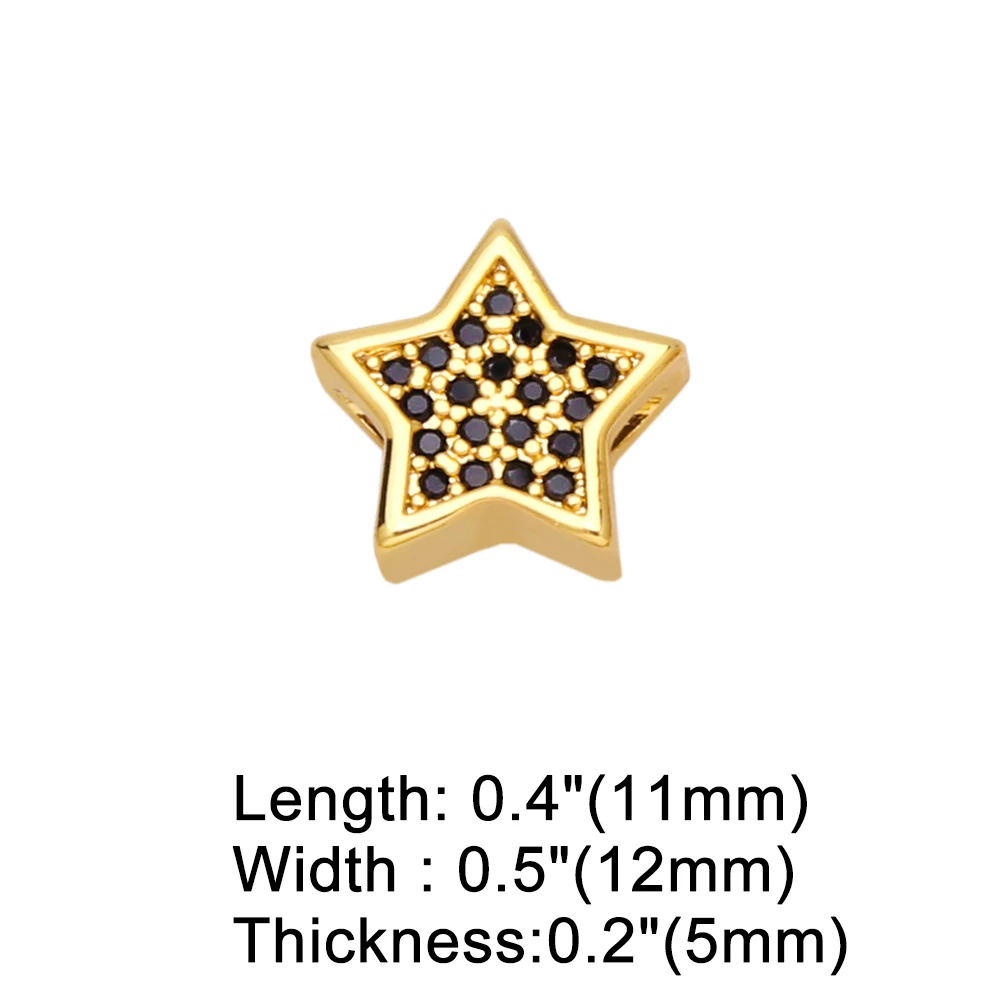 OCESRIO Multiple Color Small Star Charms for Bracelete Making CZ Copper Gold Plated Jewelry Making Supplies Wholesale chma165