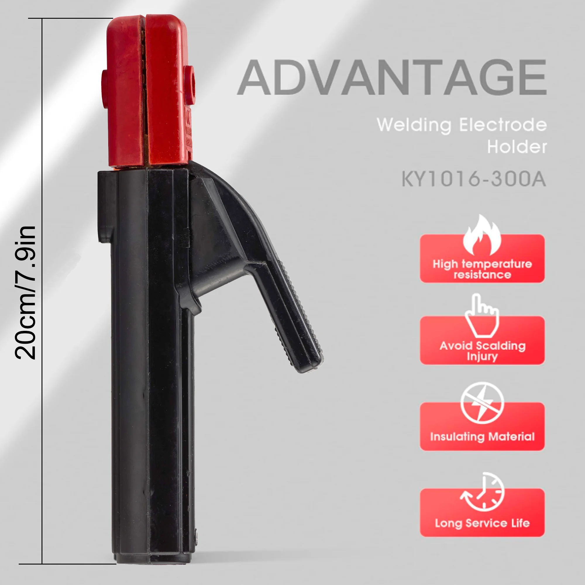 300A Pure Copper Welding Clamp, Non-Slip, Stable, Insulated, Anti-Scalding Welding Handle Clamp, Industrial-Grade Thickened Copper Core Welding Machine Clamp, Suitable for Manual Arc Welding/Field Welding