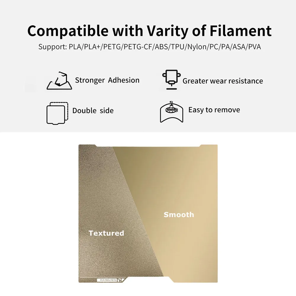 

Upgraded 355x325mm H2D PEI Smooth Textured Build Plate Flexible Spring Steel Heated Bed Platform for Bambu H2S/Lab X1/A1 Mini