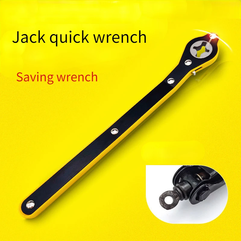 Auto Labor-Saving Jack Ratchet Wrench Scissor Jack Garage Tire Wheel Lug Wrench Handle Labor-Saving It Works on All Models