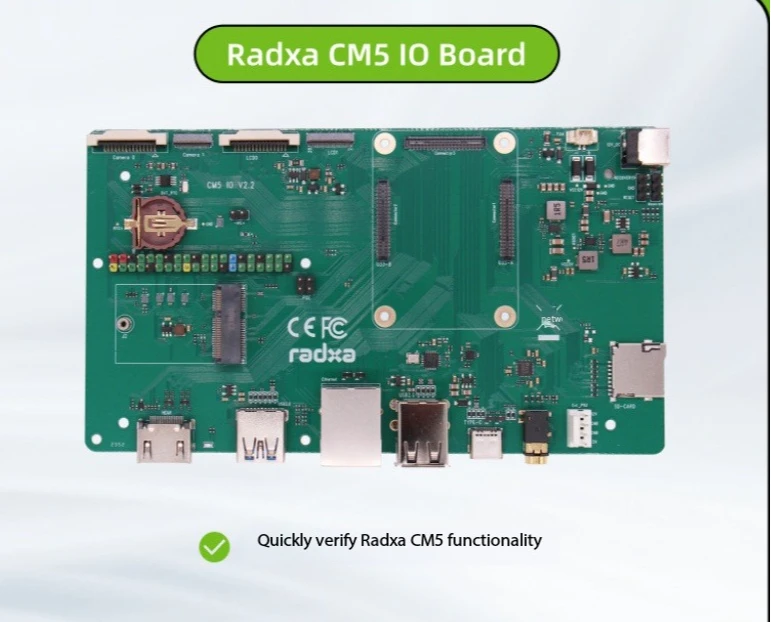Radxa CM5 IOボードキャリアボード（Rockchip RK3588S2用）、8K HDMI、ギガビットイーサネット、MIPI DSI/CSI、USB3.0、40ピンGPIO搭載
