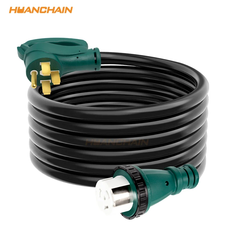 100 ft 50 Amp Power Inlet Box Generator Power Cord NEMA 14-50P to SS2-50R Extension Cord Power Cords & Extension Cords