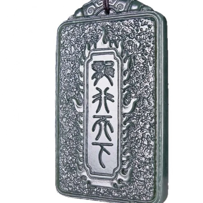 Hotan Qingyu Long Natural Green Jade Pendant Men and Women