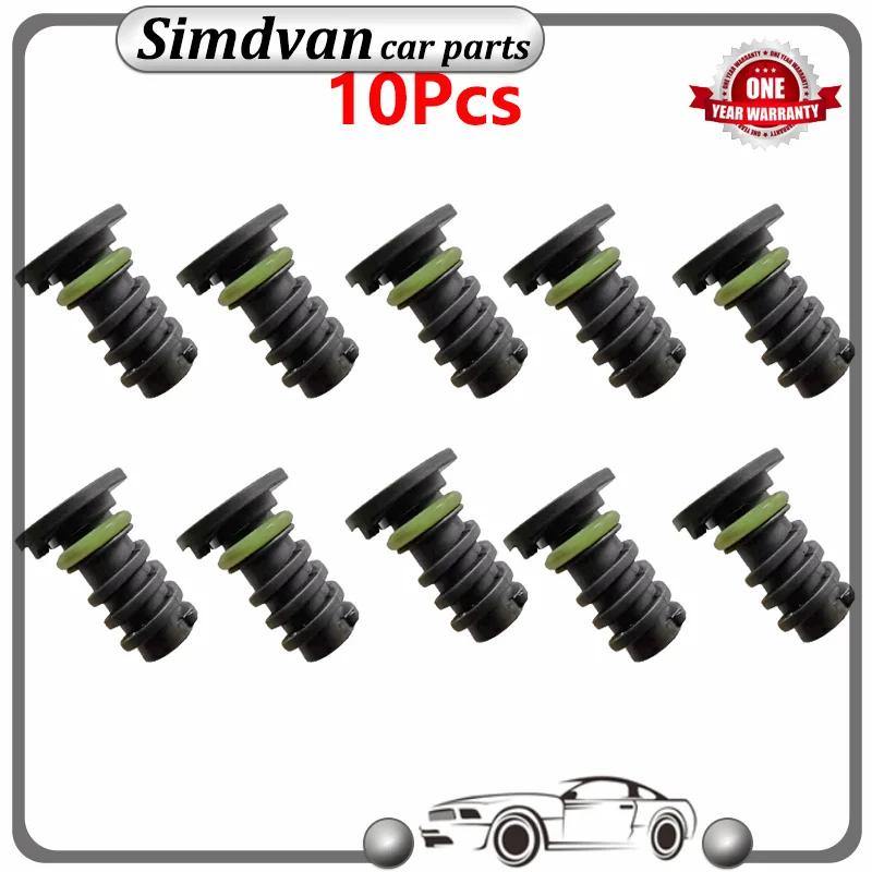 10x 0029902017 A0029902017 Green Black Rubber Ring Engine Oil Pan Drain Screw Plug Plastic for Mercedes-Benz C63 AMG S550 S550E