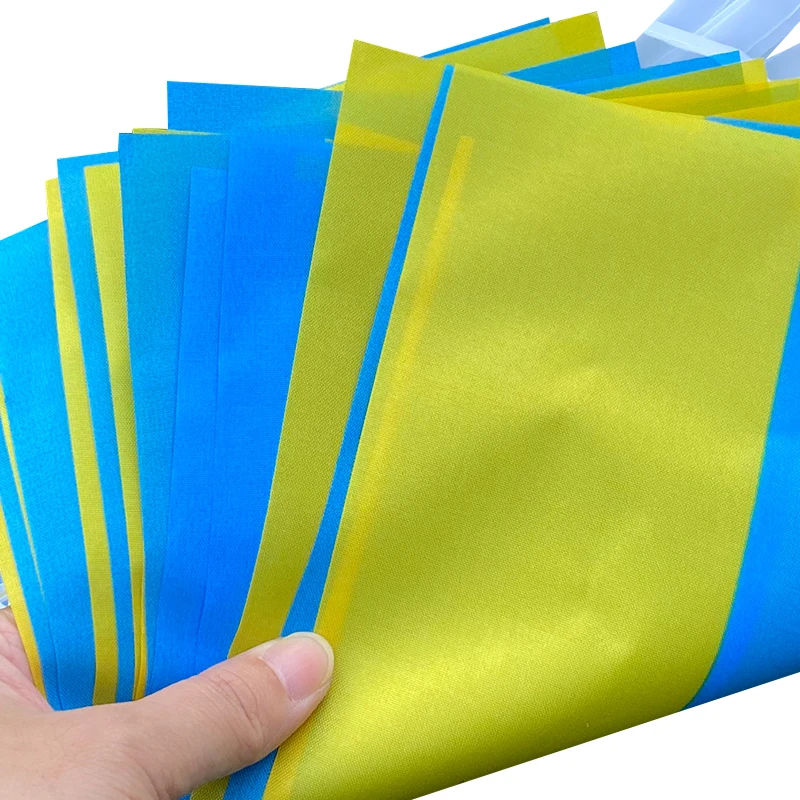 Xvggdg 20pcs/Set Mini Ukrainian Bunting Flags Pennant String Ukraine Banner Buntings Festival Holiday