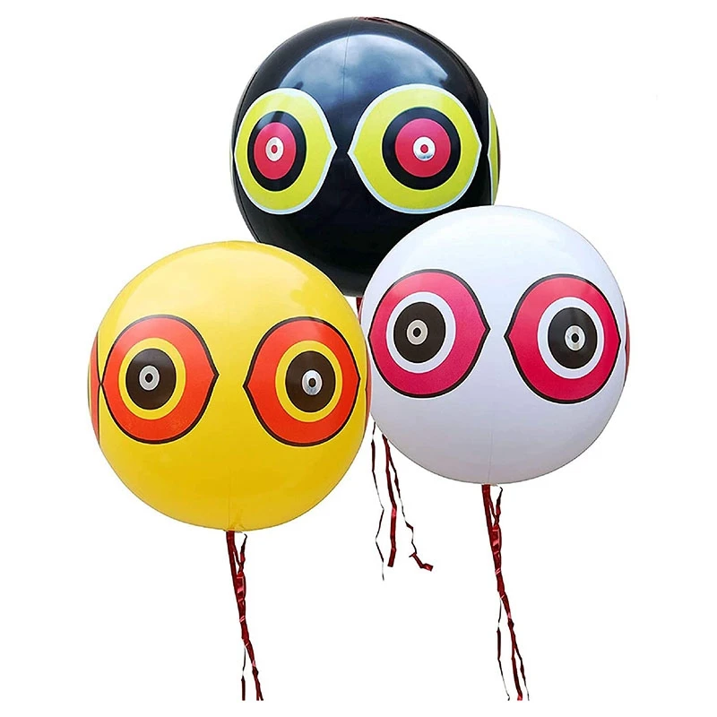 

3 Piece Set Of Reflective And Scary Eye Balloon Bird Repellent To Prevent Birds From Staying Away From The Garden