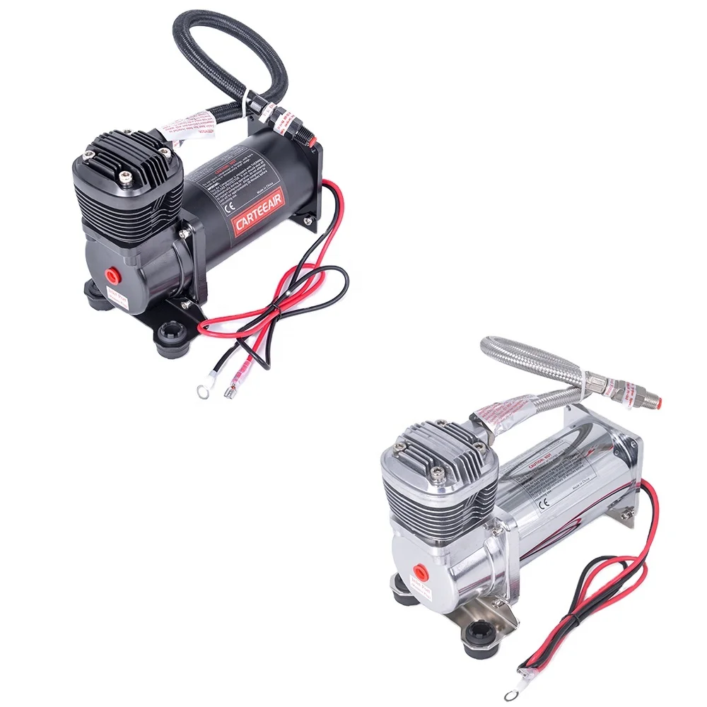 

Super Silent 69DB SQ495 DC 12V 300PSI OUTLET 3/8 or 1/4 CARTEEAIR Car Air Suspension Compressor Pump Black Silver