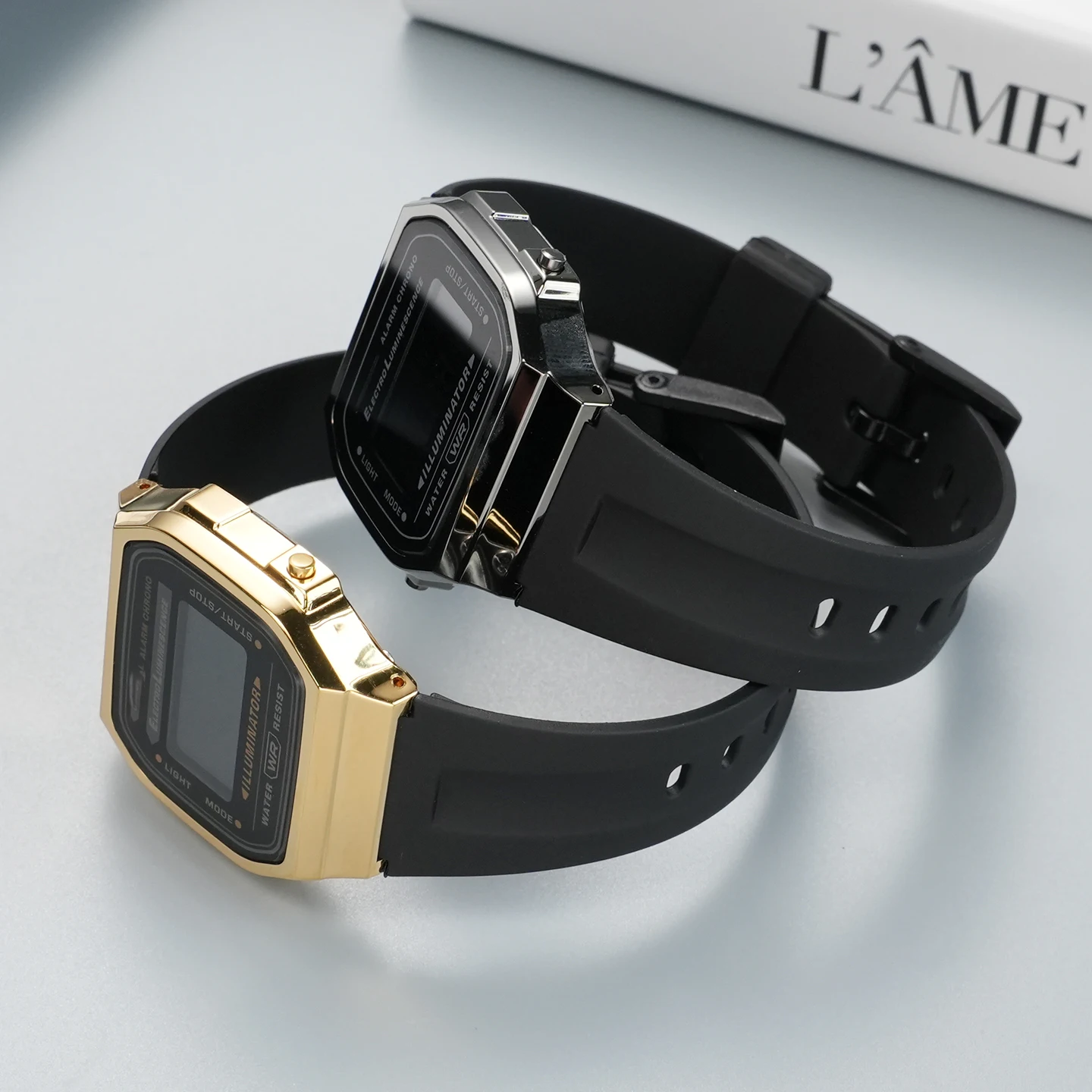 محدب الفم بولي TPU سيليكون حزام ل كاسيو ريترو صغير مربع A159W-N1 A158WA A168 A159 AE1200 AQ230 700 حزام الساعات مقاوم للماء