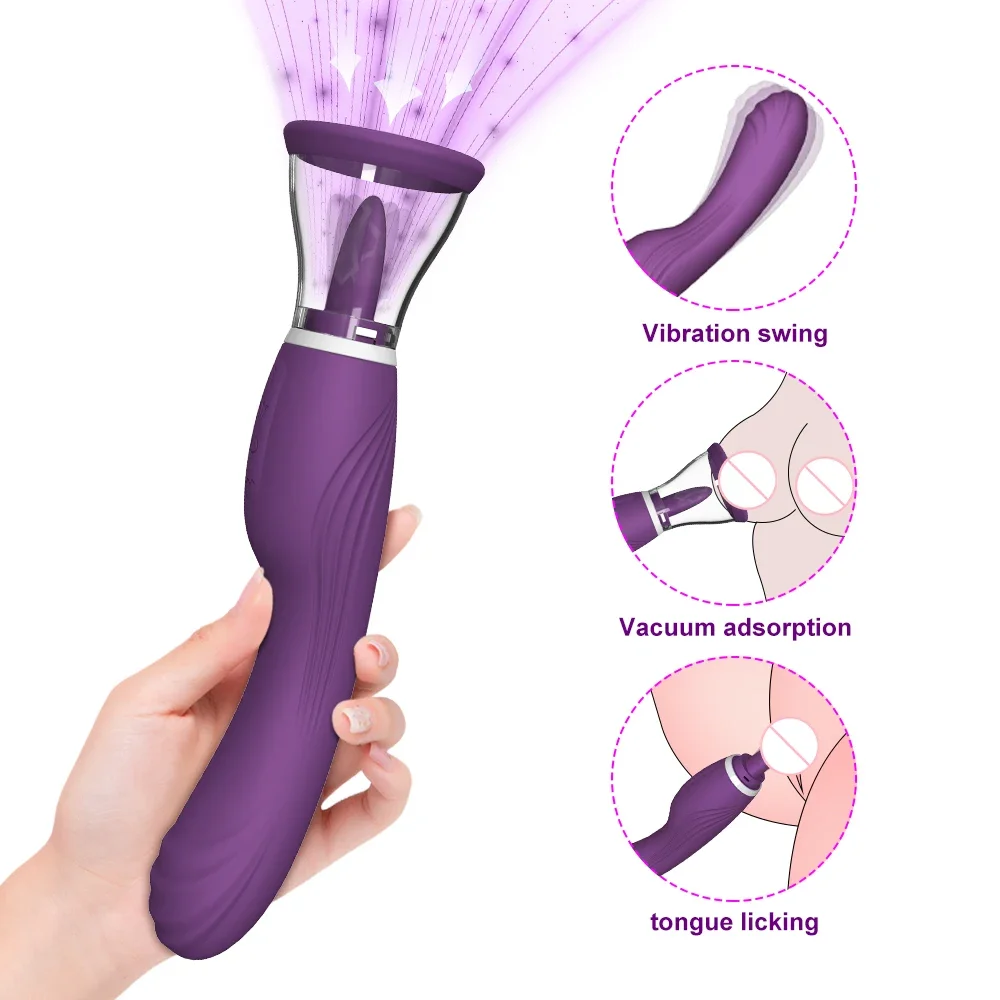 Pussy Sucking Dildo Vibrator Sex Toys for Woman Tongue Licking Clitoris Stimulator Nipple Sucking Vibrator Masturbator Massager