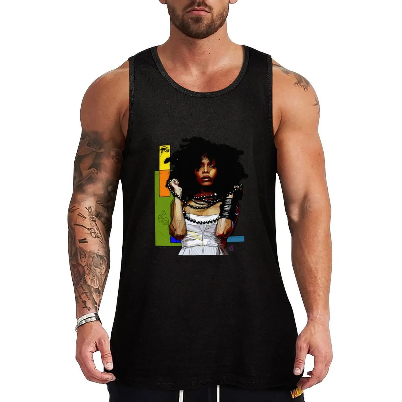 

Erykah Badu Tank Top male top Men's gym t-shirts Men's gym t-shirt