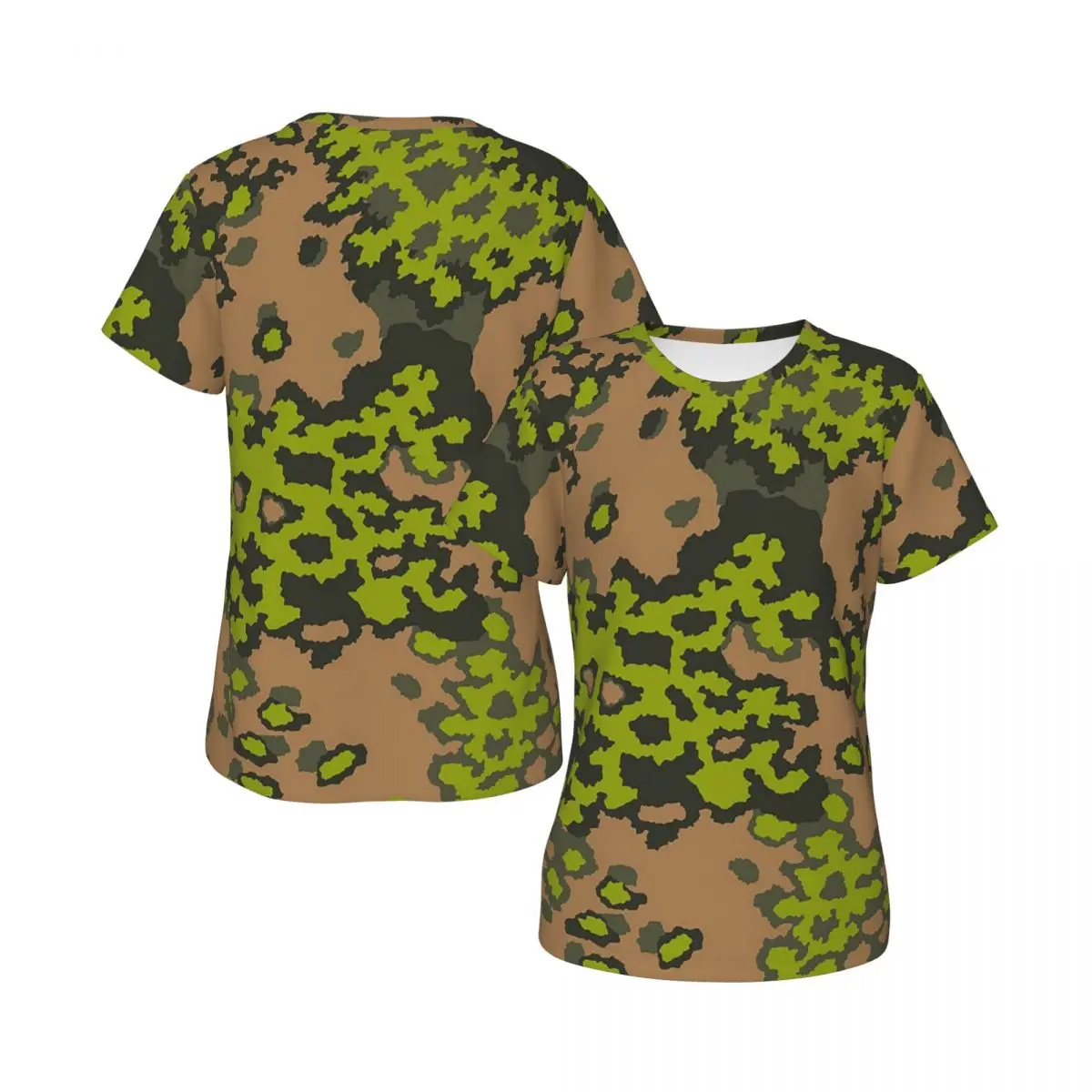 Camiseta Splintertarn con camuflaje militar alemán de la Segunda Guerra Mundial para mujer, camisetas de calle con cuello redondo, camisetas de manga corta para mujer