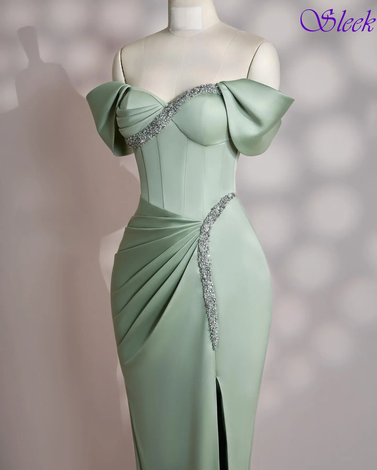 

Customized Straight Boat Neck Elegant Formal Evening Dress Fashion Delicate Celebrity Gowns High Quality Temperament Party Dress
