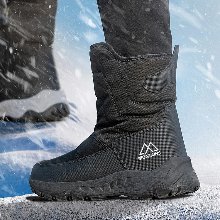 Herren-Winterschuhe, warme Schneestiefel, kniehohe Herren-Winterschuhe, dicke, flauschige Winterschuhe für Herren. – Detail 6