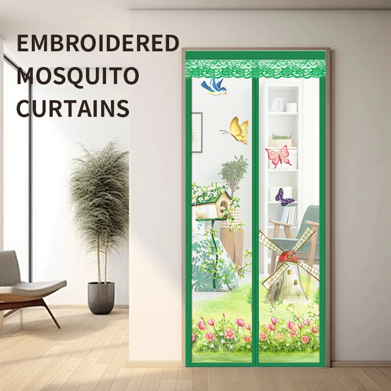 New anti-mosquito curtains diamond mesh curtains self-adhesive magnetic adsorption without punching easy to install curtains
