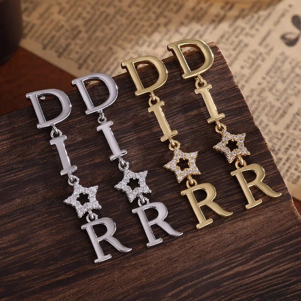 2026 موضة جديدة خمر أقراط طويلة استرخى للنساء الجوف نجوم حفل زفاف مجوهرات فاخرة وأقراط Aretes De Mujer