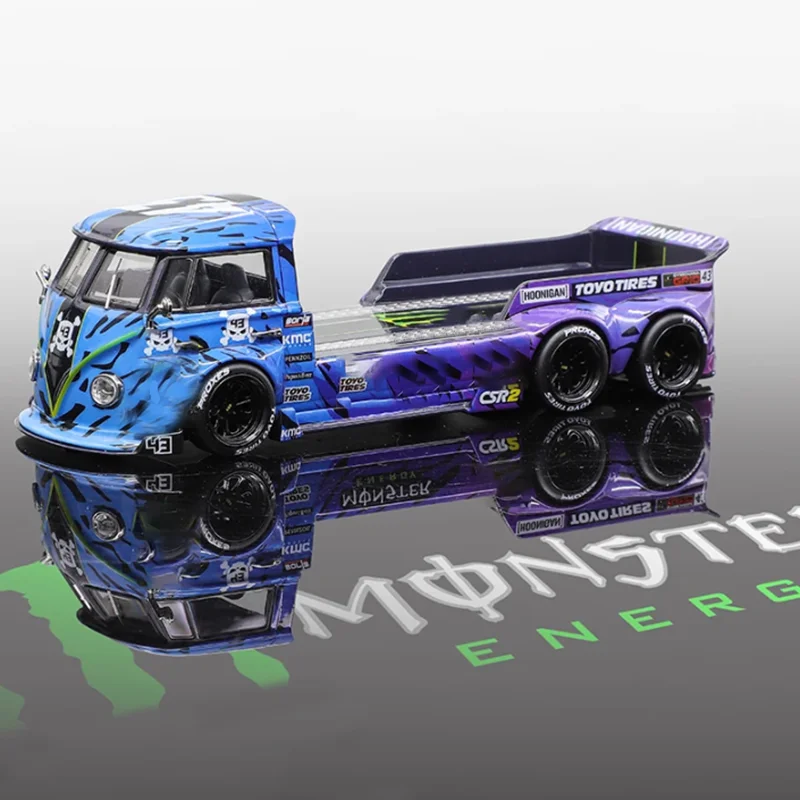 Liberty 1:64 T1 Rimorchio da trasporto a pianale Modello di auto in lega Collezione statica Decorato Regali di festa Giocattoli Regalo souvenir