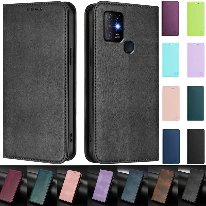 

Etui Magnetic Case for Infinix Hot 10 Hot 10i 10T 10S 10 Play Capa Leather Stand Wallet Case for Infinix Hot 10 Phone Back Cover