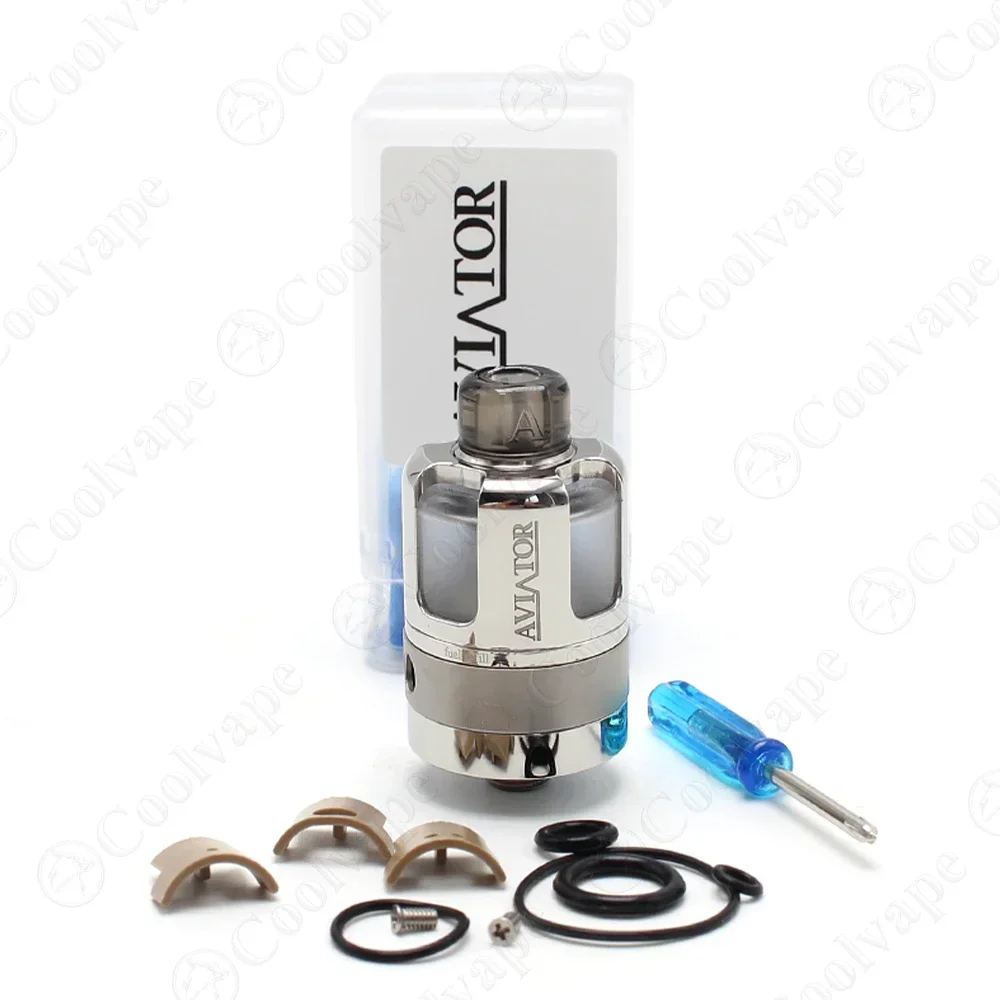 Wolfcoolvape Aviator Style RTA 22mm Atomizer 3.5ml 316SS PCTG Tank MTL DL 4 مدخل هواء خزان Vape قابل لإعادة البناء للسجائر الإلكترونية