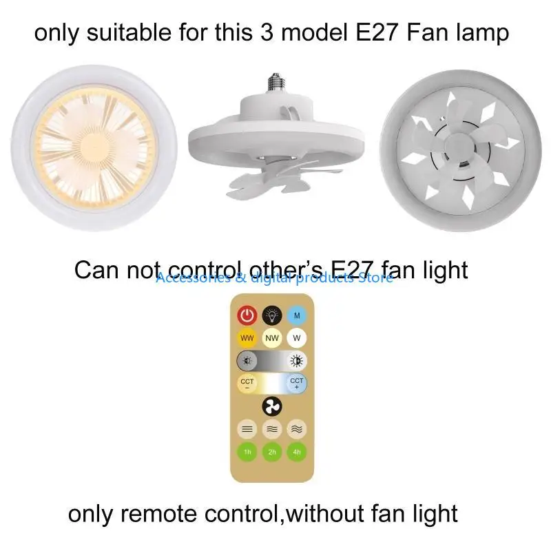 77jd tua casa e27 illuminazione con questo telecomando alla luce della ventola resistente