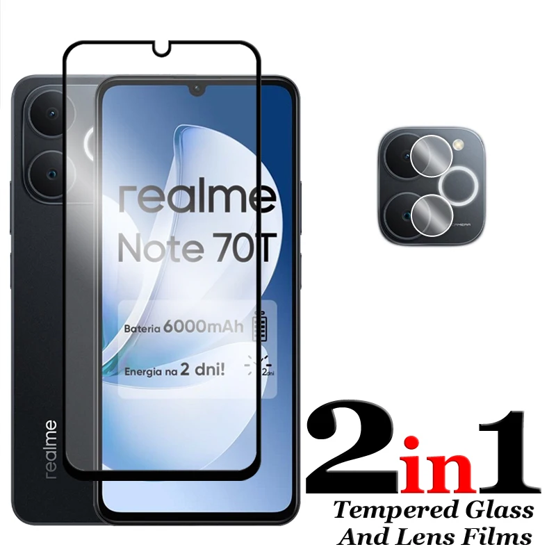 6in1 Tempered Glass for Realme Note 70T 2.5D Full Cover
