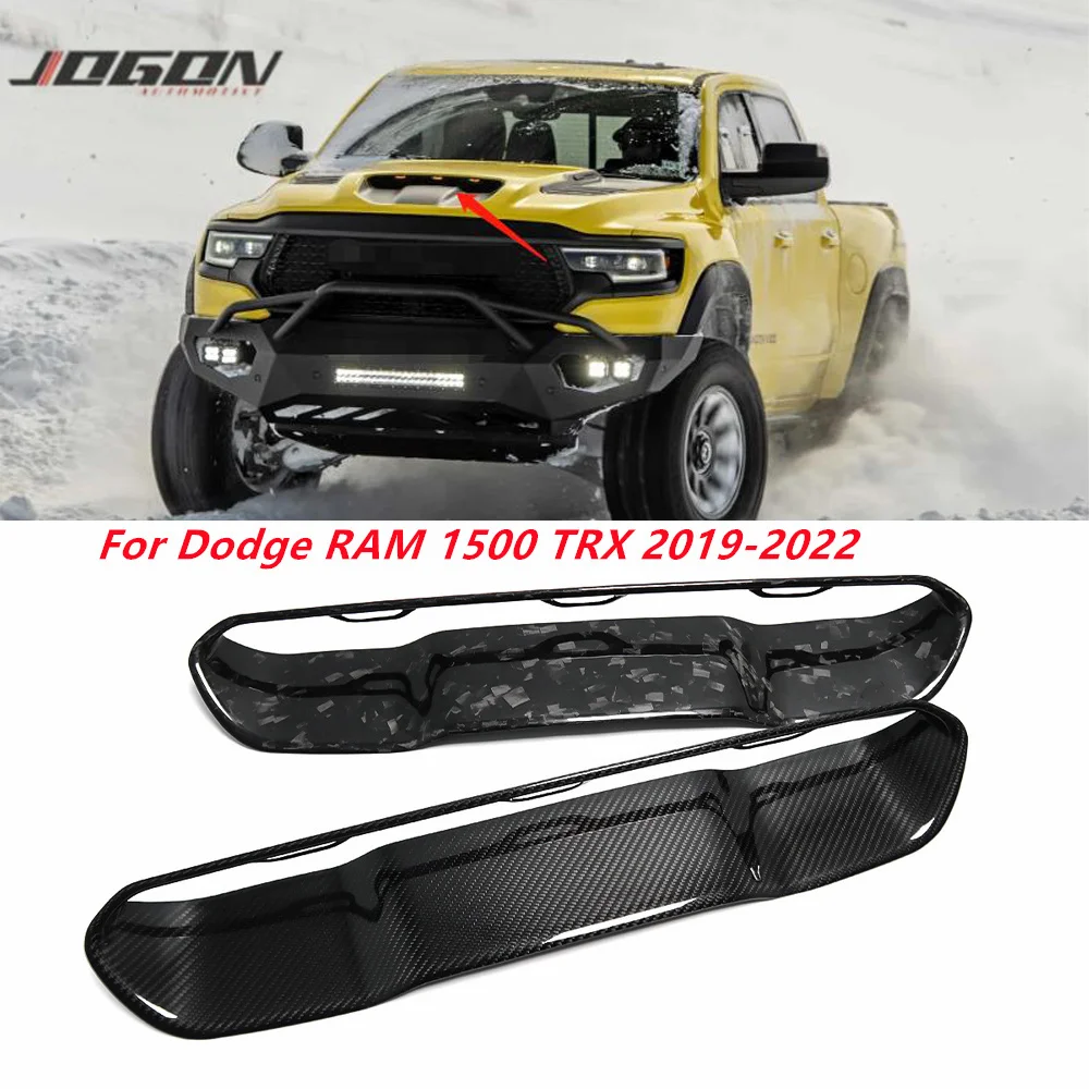 For Dodge RAM 1500 TRX 2019-2022 Car Accessories Real Carbon Fiber Car Engine Hood Scoop Air Flow Intake Vent Cover Decoration